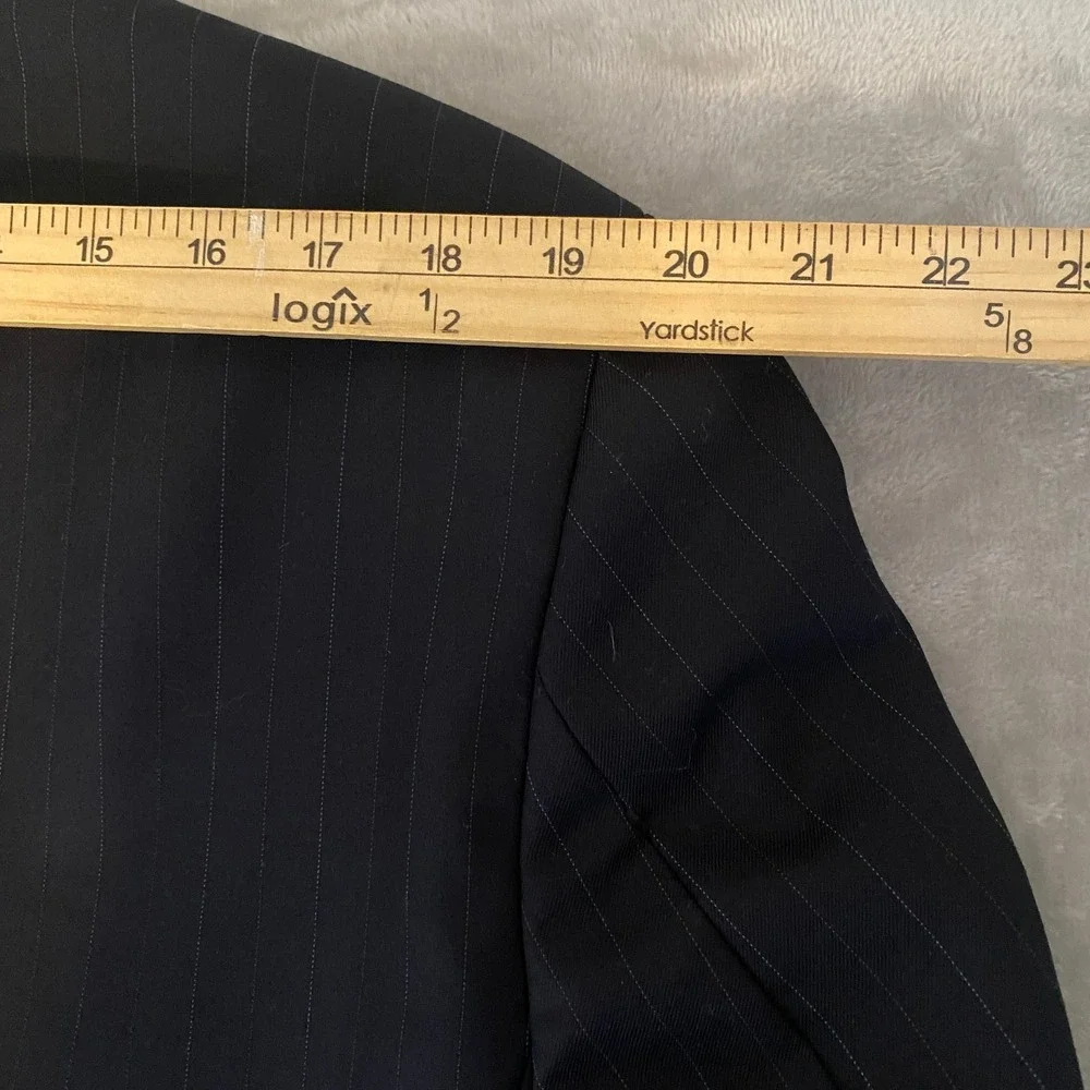 Chaps Ralph Lauren Blazer Mens 40S Navy Blue Pinstripe Wool‎ Cashmere 2-Button